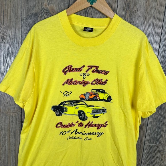 Screen Stars Best Vintage 90s Car Graphic Tee Good Times Motoring Club Large - Picture 1 of 6